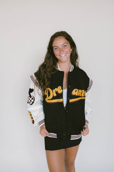 Daisy Street varsity patch jacket – The Girl's Style Boutique
