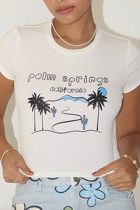 Bailey Rose Palm Springs graphic baby tee