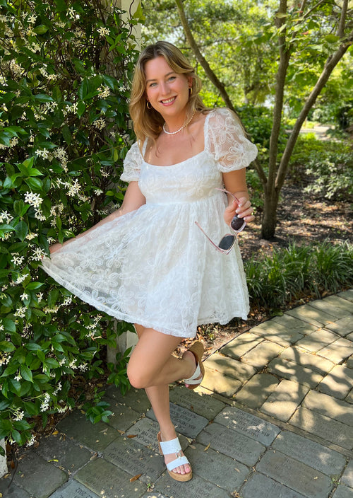 Hidden garden white dress