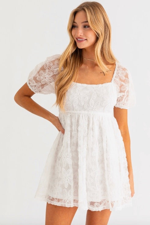Le Lis white babydoll dress