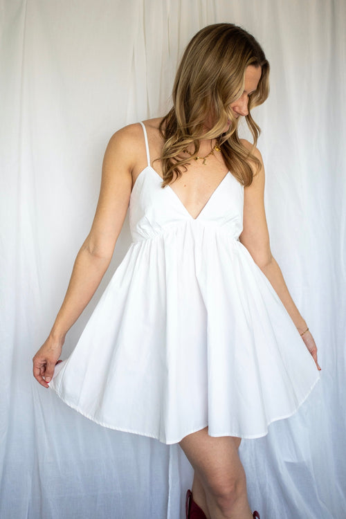 Olivaceous white short dress