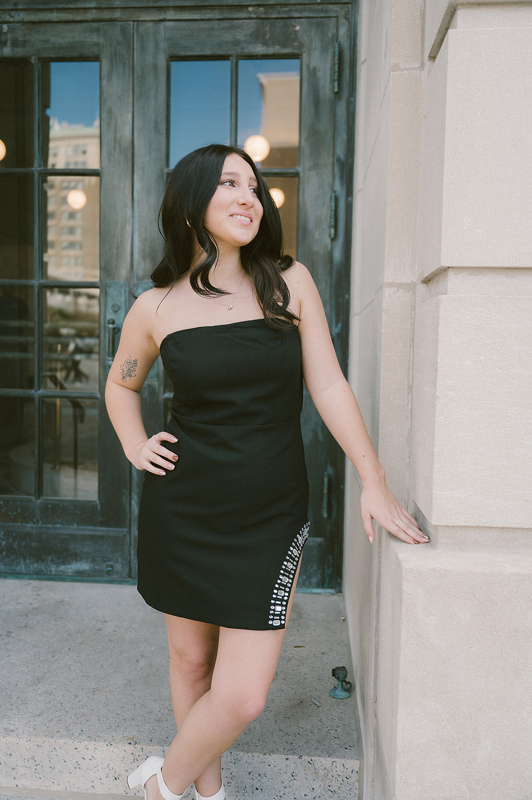Do and Be black strapless dress